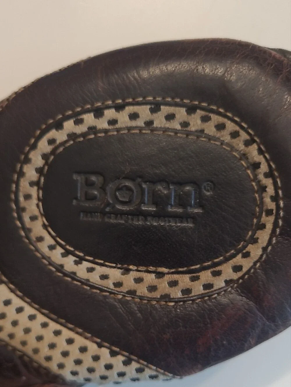 Born Pebbled Leather Slide On Sandals Perforated Footbed Rubber Traction Sole